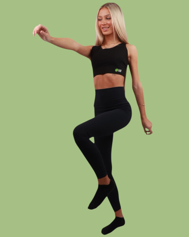 Bamboo Friends black high waist one size fits all leggings